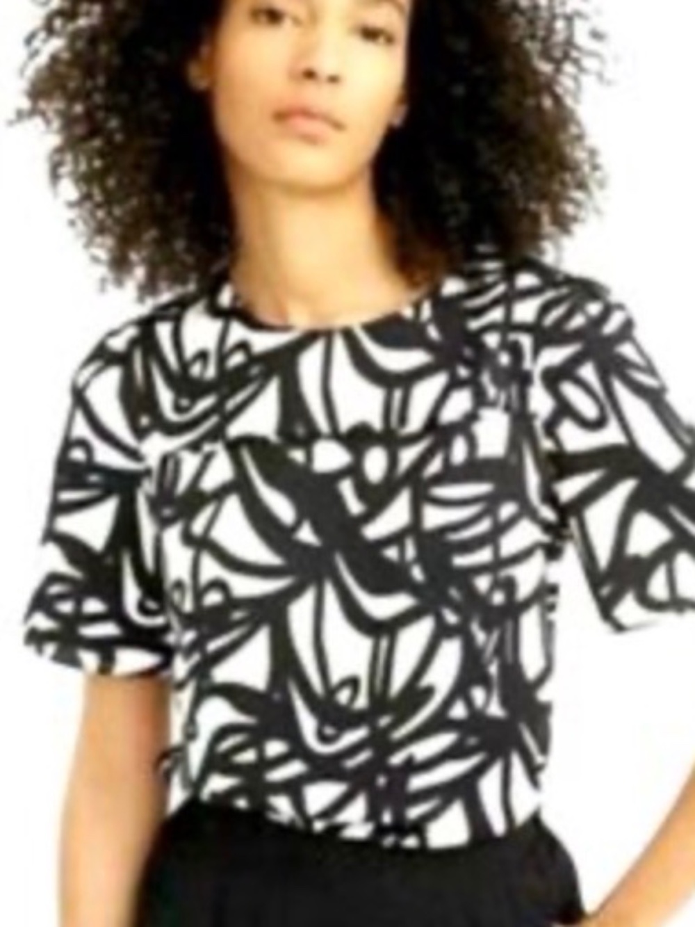 ⭐️ J. Crew 365 Black and White Geometric Print Blouse - size 10